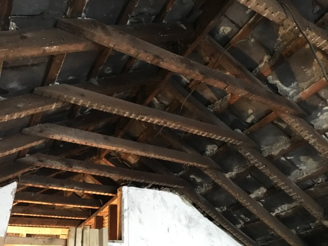 The 'room in the roof' ceiling before
